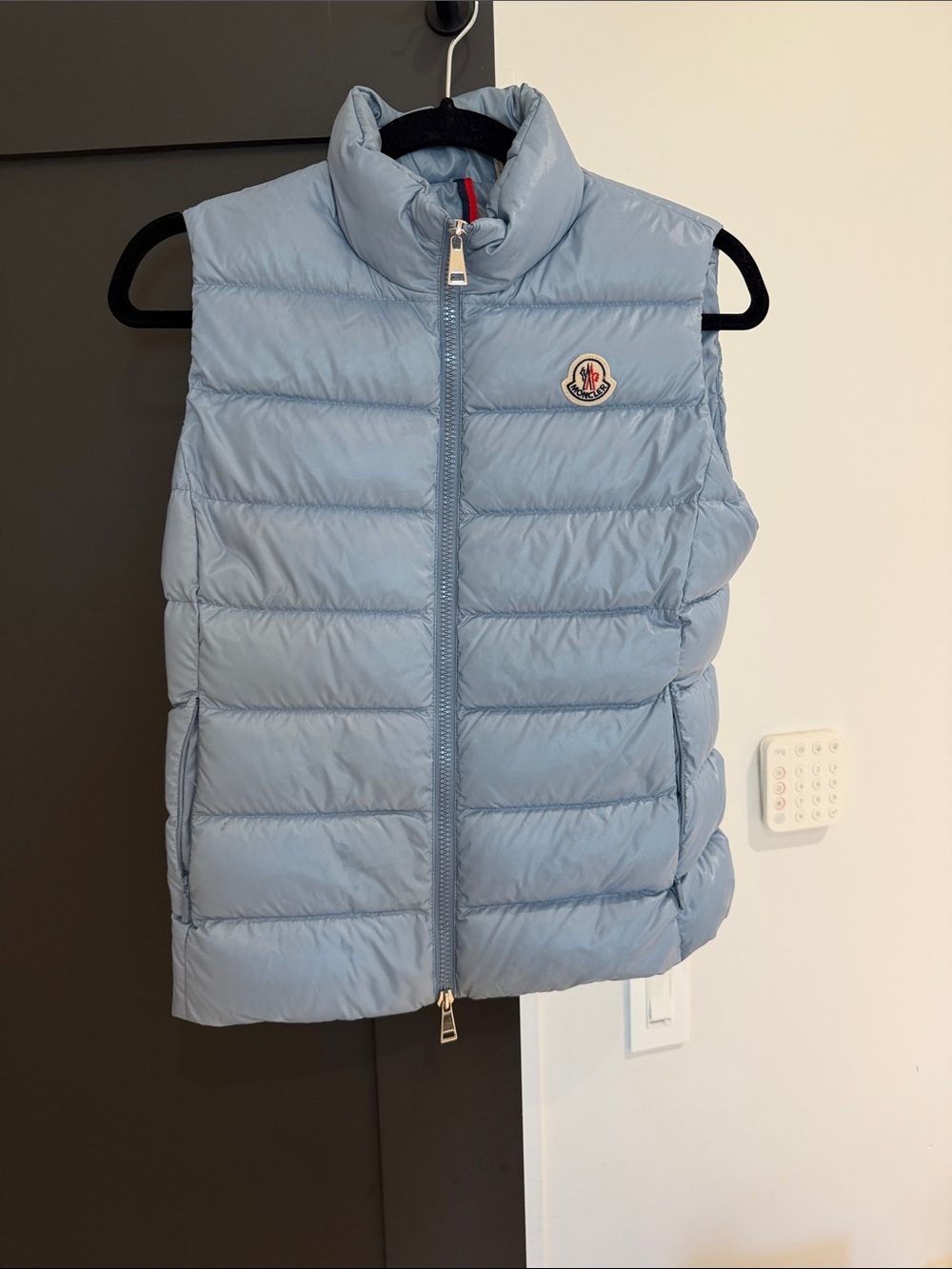Moncler Light Blue Quilted Down Puffer Vest
